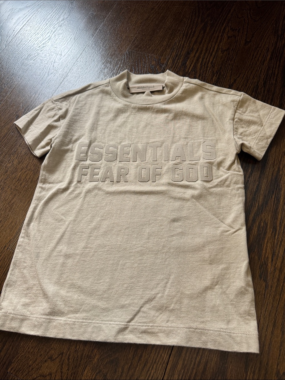 Fear of God Essentials Beige Raised Logo Tee